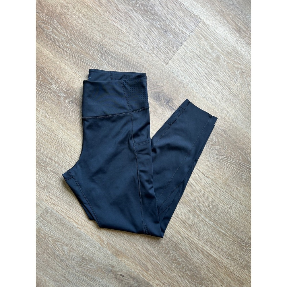 Brooks Method 7/8 Running Tight Black Perforated Leggings Pockets Womens L